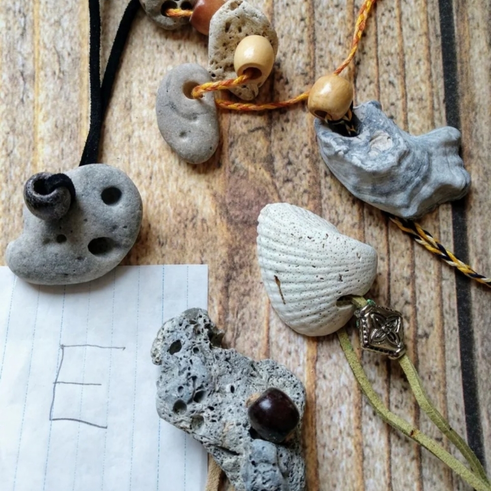Lot 5 beachy Necklaces handmade seashells E ocean boho